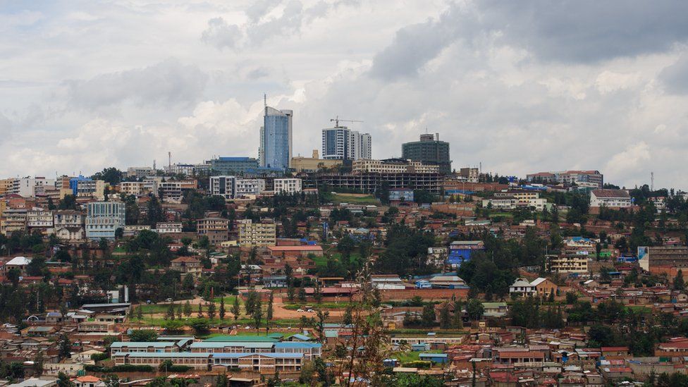 This picture taken on March 11, 2014 shows a view of the centre of the Rwandan capital, Kigali