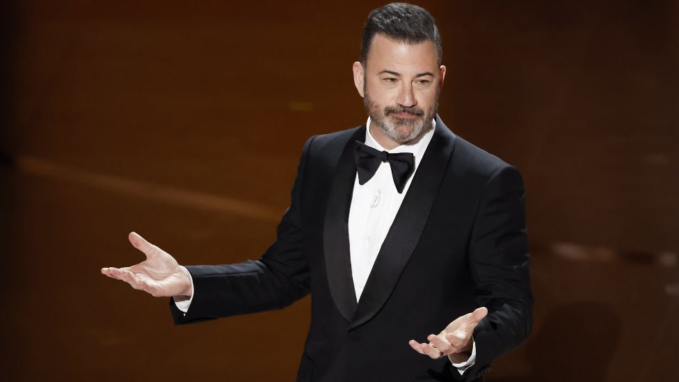 Host Jimmy Kimmel during the 96th annual Academy Awards ceremony at the Dolby Theatre in the Hollywood neighborhood of Los Angeles, California, USA, 10 March 2024.