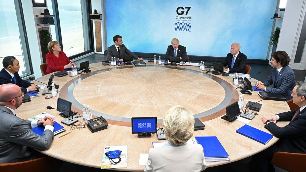 Лидеры G7 на встрече в Корнуолле