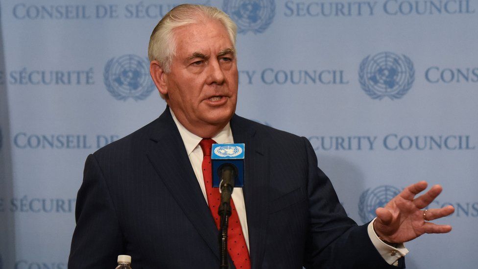 Rex Tillerson at the UN security council meeting