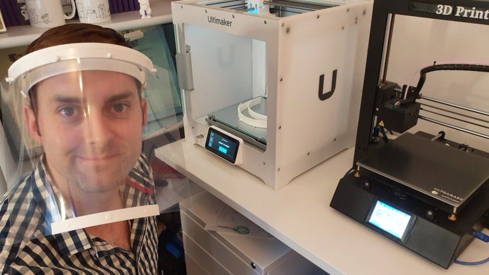 Carl Owen with the 3D printer