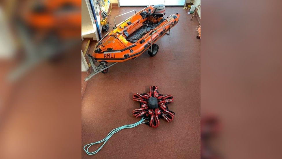 Blyth RNLI tribute saw life vests positioned into the shape of a poppy
