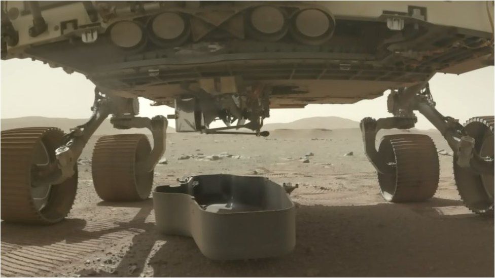 Ingenuity's protective cover on the rover's belly was released at the weekend