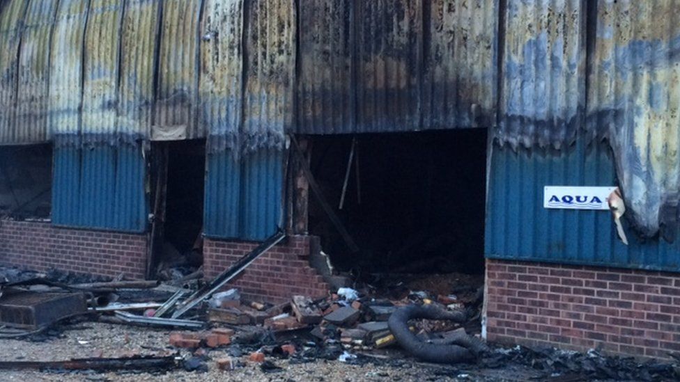 Fire at RossonWye industrial estate causes "bomblike" explosions