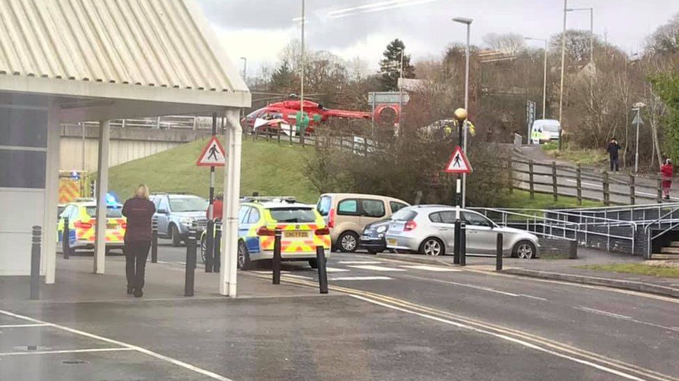 Sainsbury's in Pontllanfraith following the incident