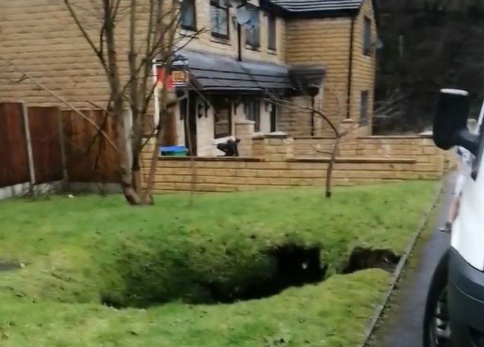 A sinkhole opened up in Belfield, Greater Manchester