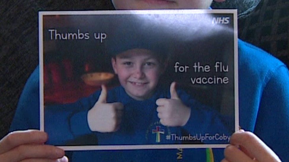 Coby Simons flu awareness card