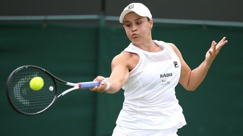 File photo of Ashleigh Barty playing tennis in July 2019