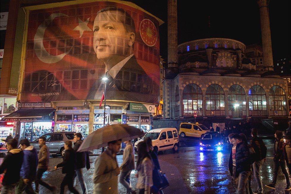 An Erdogan banner in Rize, eastern Turkey, 26 Oct 16
