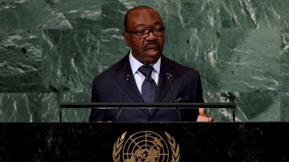 A file photo of Gabon's ousted president Ali Bongo at the United Nations in 2022