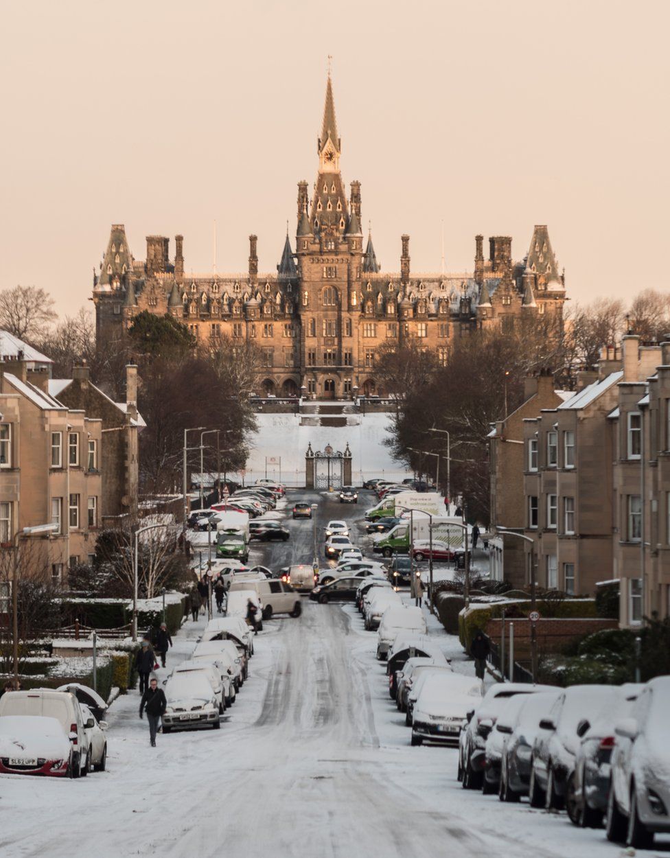 Richard Tynan took this photo of Fettes College in Edinburgh as the sun came up