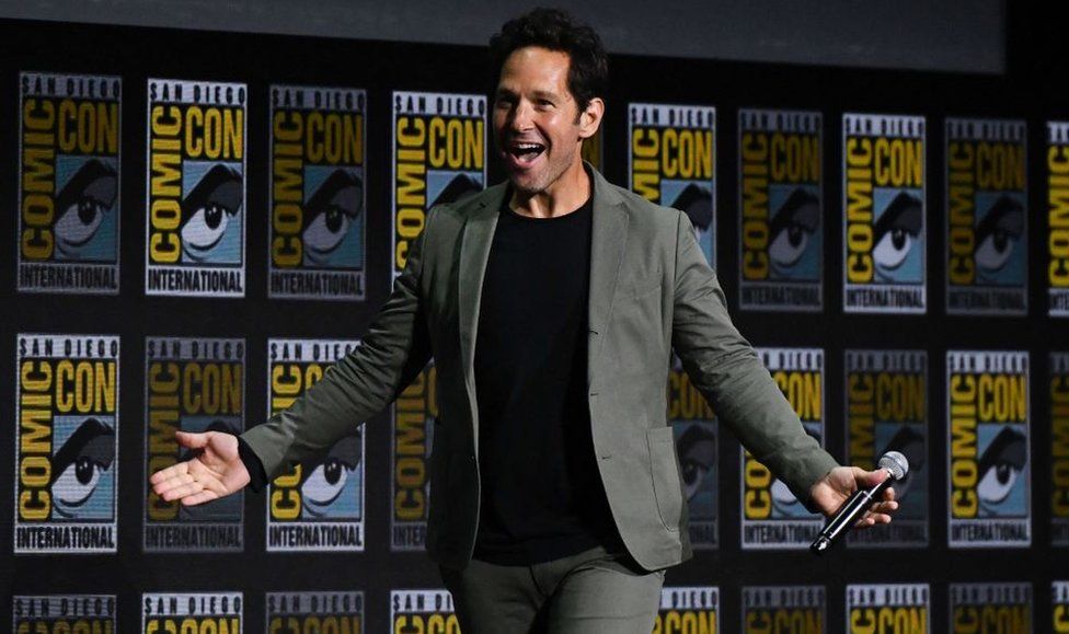 Paul Rudd, who plays Ant-Man, on stage at Comic-Con in San Diego