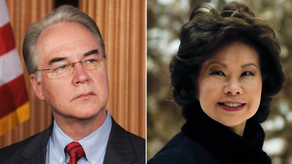 Tom Price (L) and Elaine Chao