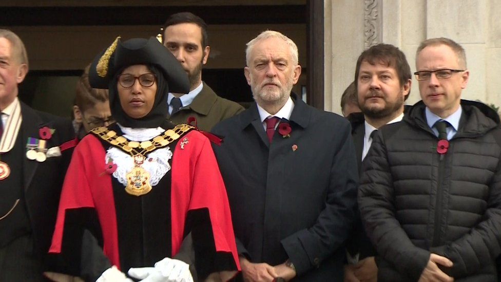 Jeremy Corbyn took part in the silence in his Islington constituency