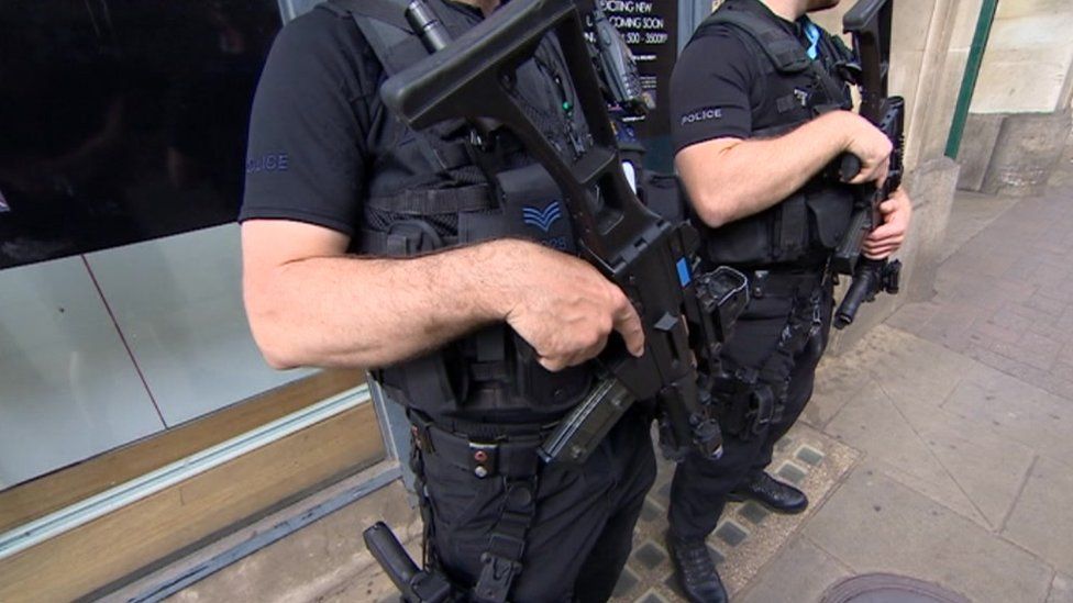 Armed police officers