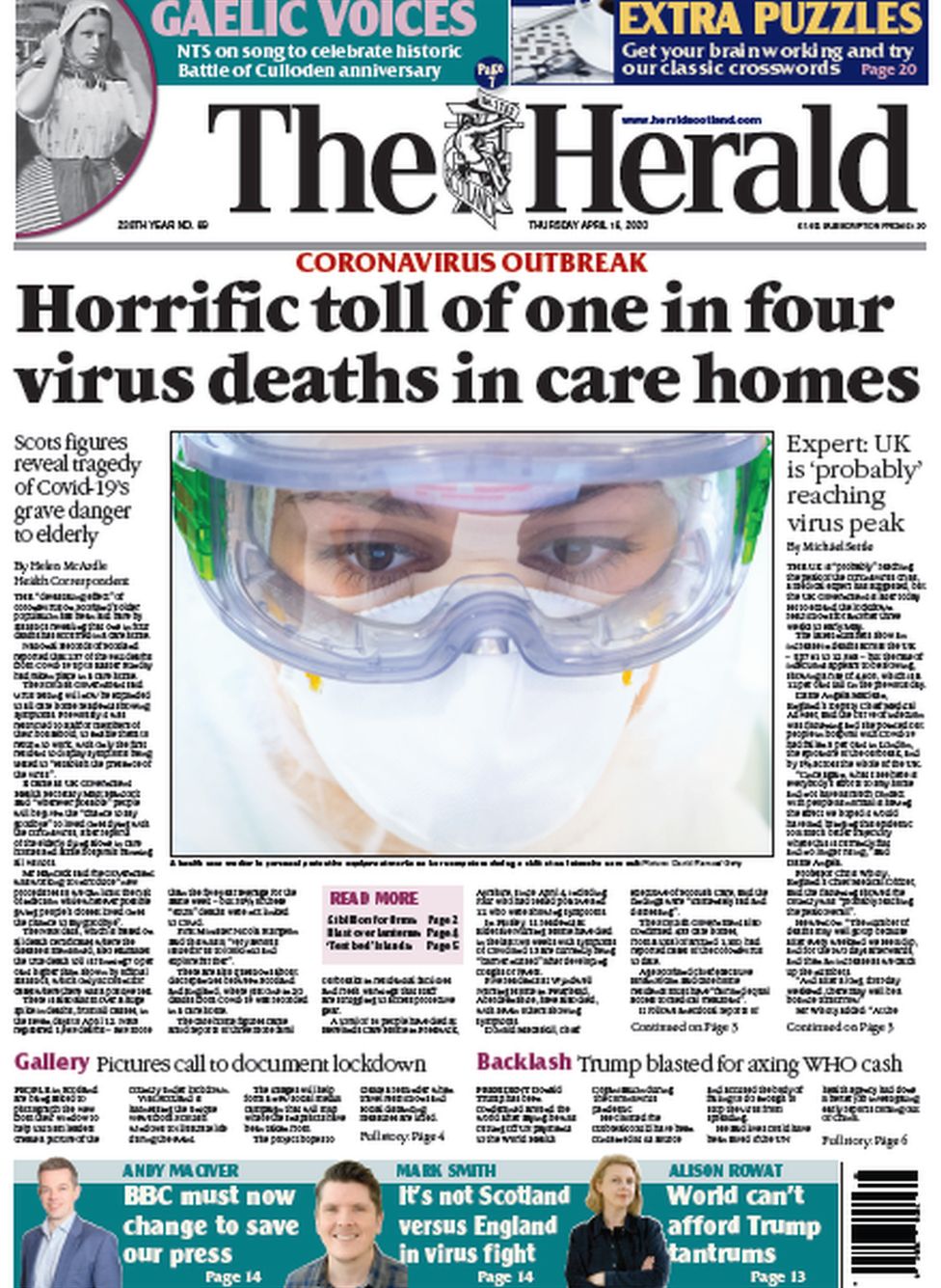 Herald front page