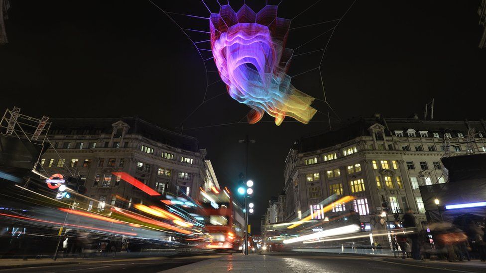 Fourday Lumiere light festival opens in London BBC News