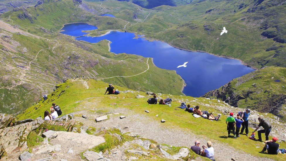 Snowdon is the highest peak in Wales and England at 1,085 metres