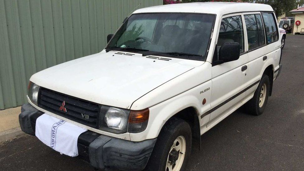 The white vehicle which belonged to Marcus Martin