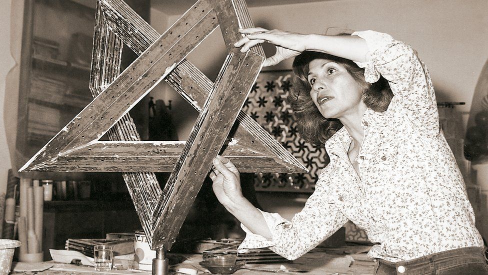 Monir in her studio, 1975