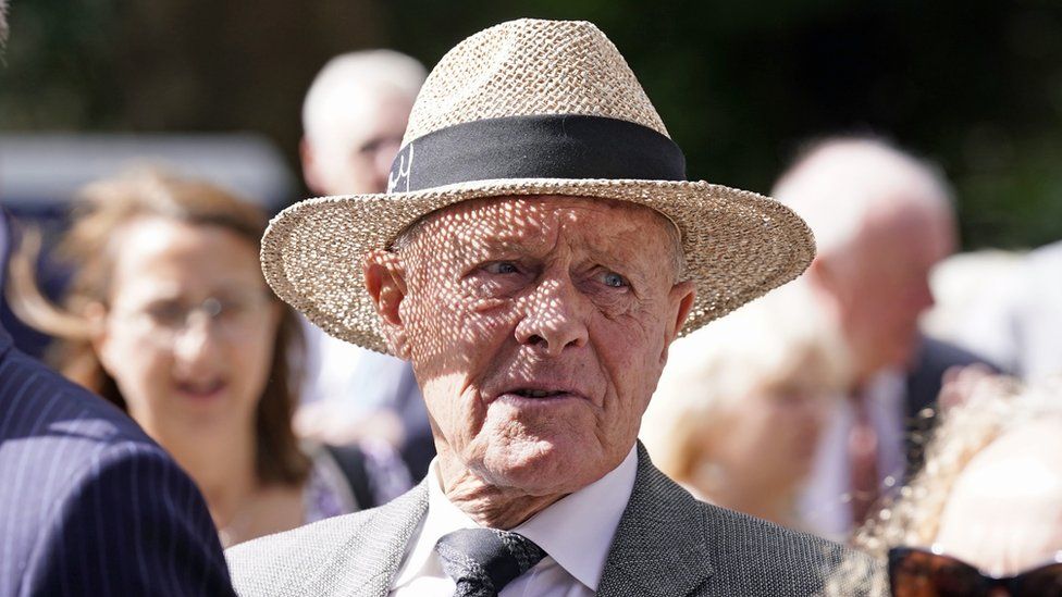 Former England cricket player Geoffrey Boycott arrives at a service of thanksgiving for BBC presenter Harry Gration at York Minster