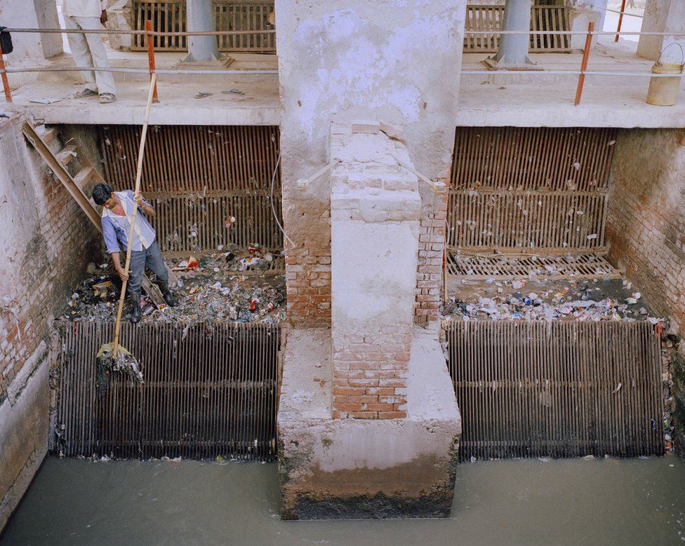 Sewage works, Kanpur, India, 2014.
