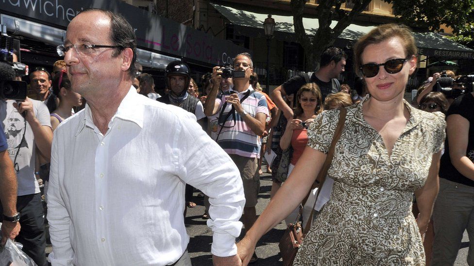 French President Francois Hollande and his partner Valerie Trierweiler in 2012