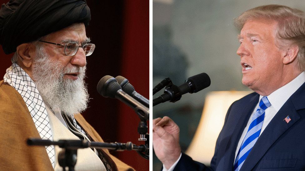composite image of Trump and Khamenei