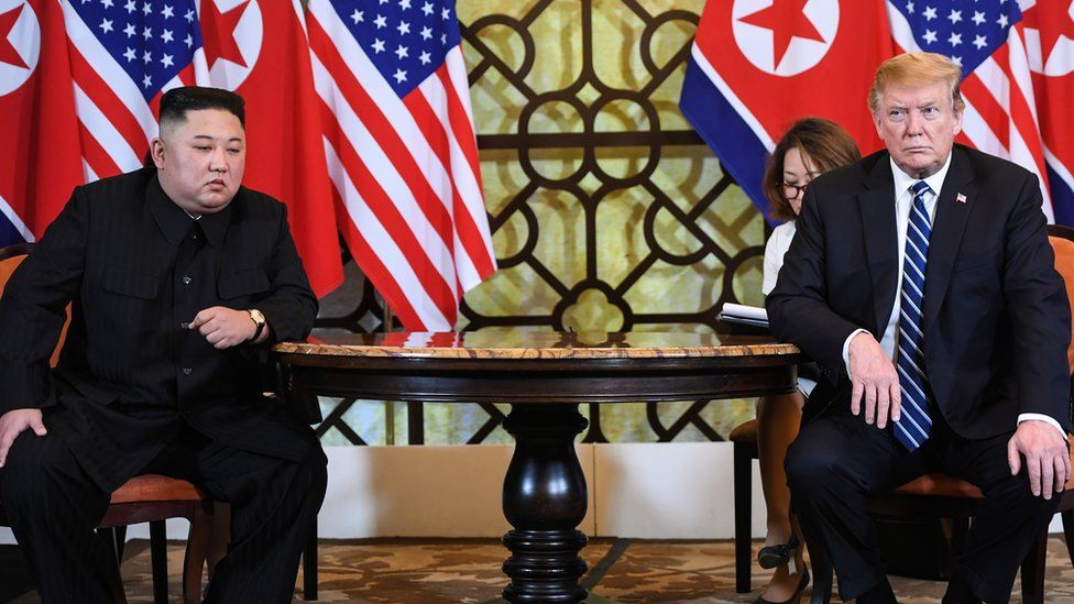 North Korean leader Kim Jong-un and US President Donald Trump meet in Hanoi, Vietnam. Photo: February 2019