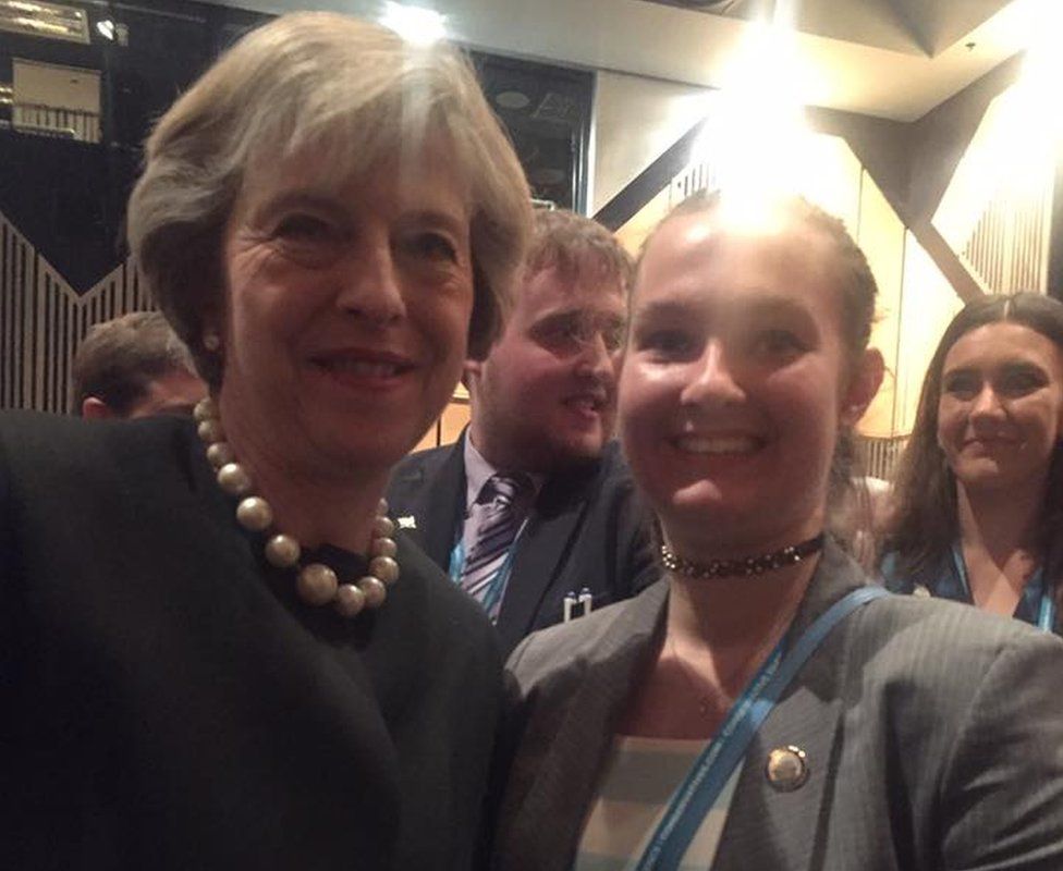 Theresa May and Clarissa Slade