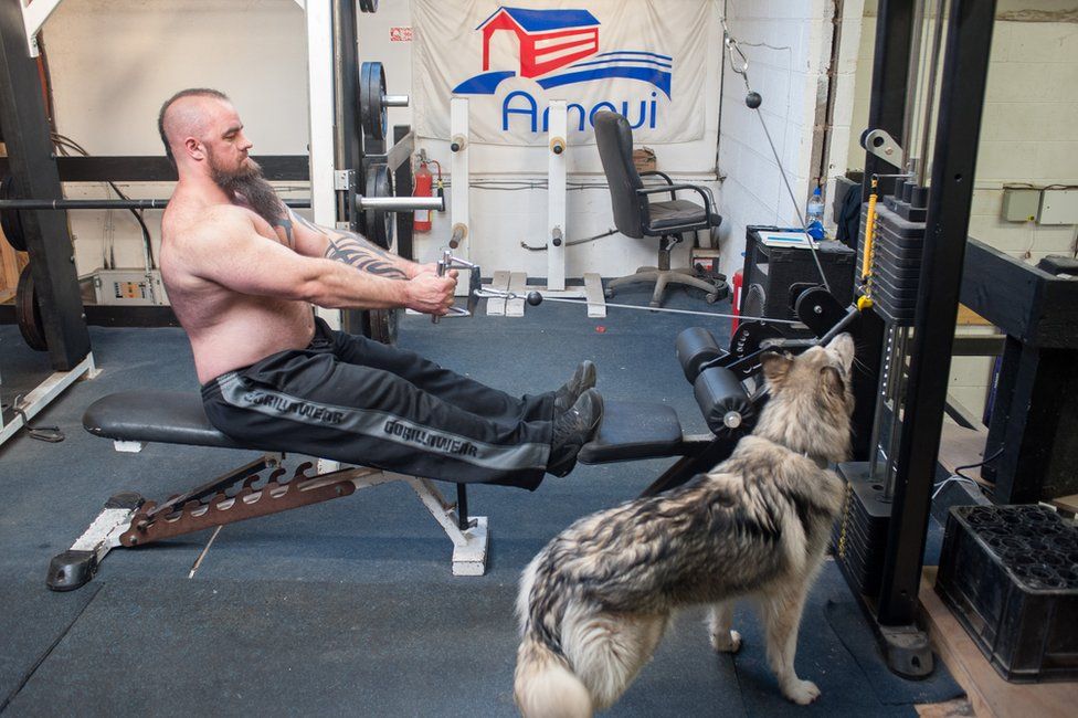 Mikey Lane training in his gym