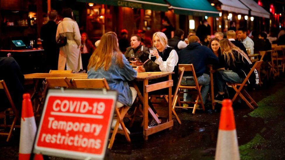 a pub in Soho 23 Sept 2020, the day new restrictions were announced