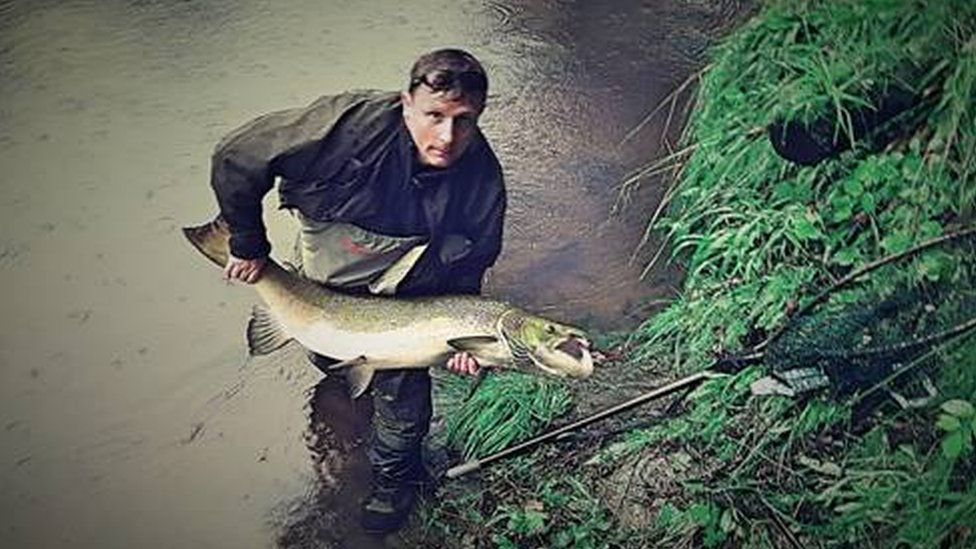 John MacIssac and salmon caught on River Spean