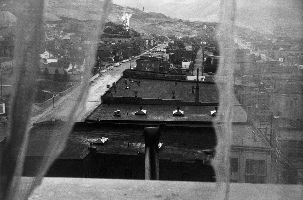 View from hotel window - Butte, Montana, 1956