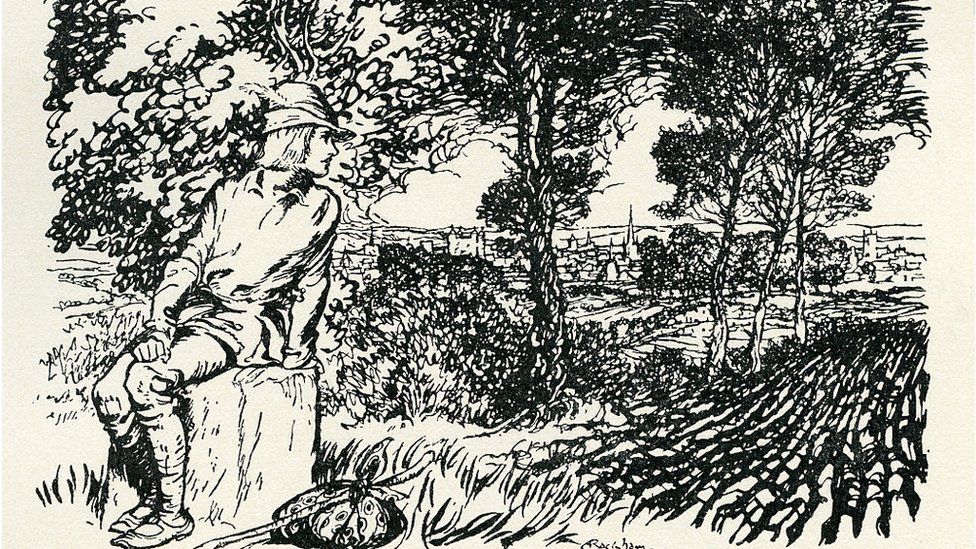 Arthur Rackham illustration of Dick Whittington