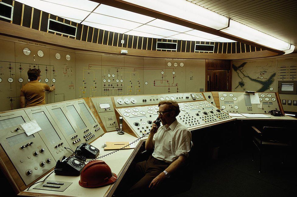 Inside Cruachan's control room in 1974