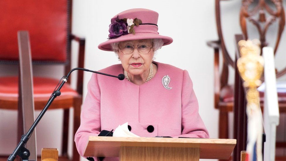 Her Majesty Queen Elizabeth II attends the decommissioning ceremony for HMS Ocean on March 27, 2018 in Plymouth,
