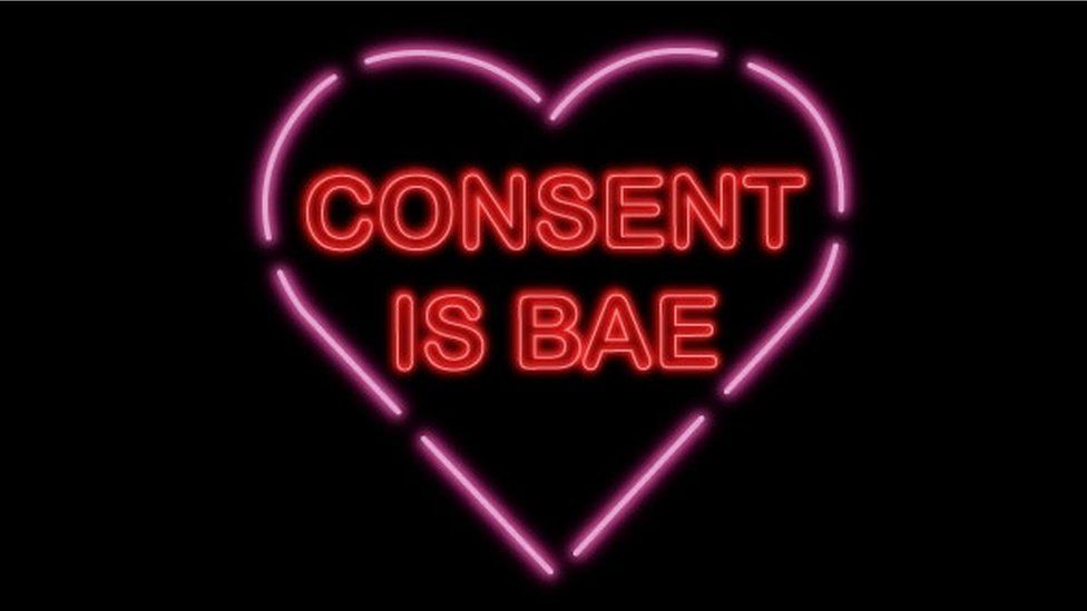 logo for 'consent is bae'