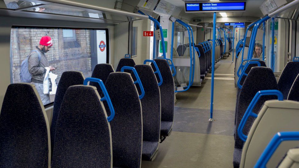 Near-empty train in London
