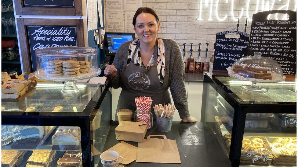 Clare Cowan behind the counter at her cafe
