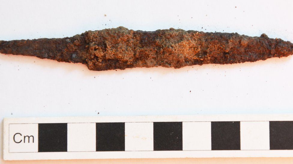 Anglo-Saxon iron knife excavated from the boundary ditch in Rendlesham
