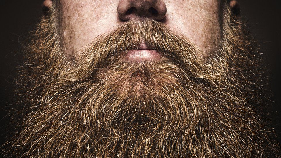 Close up of big bushy beard