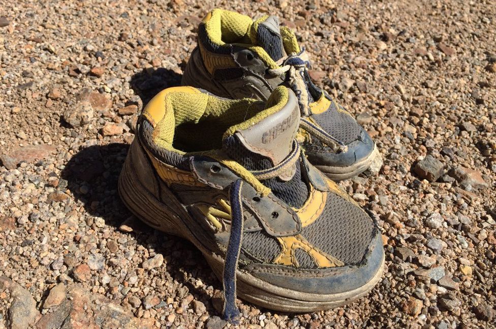 A pair of children's trainers were among the wreckage