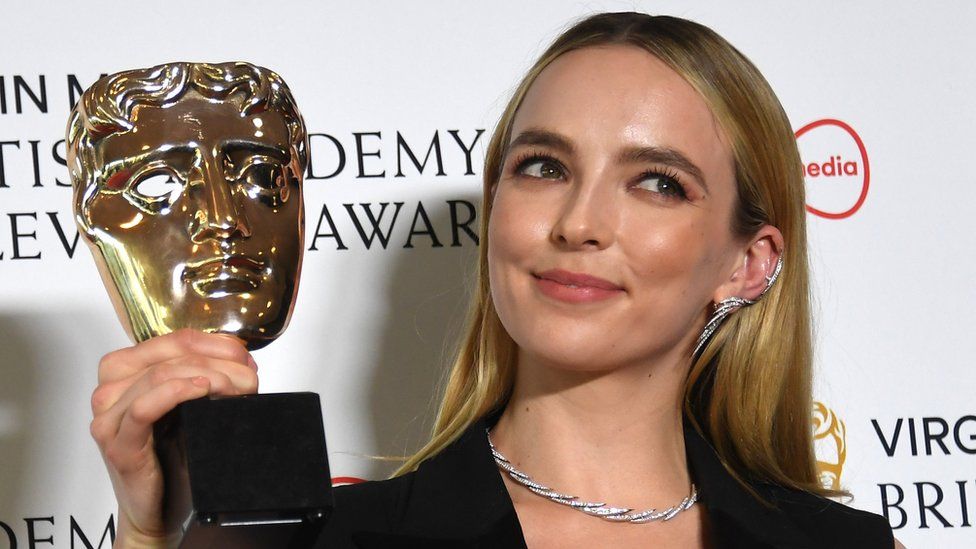 Jodie Comer with her Bafta