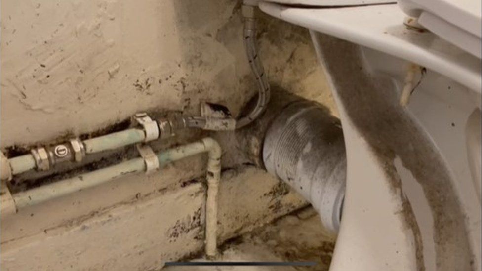 Mould around bathroom pipes