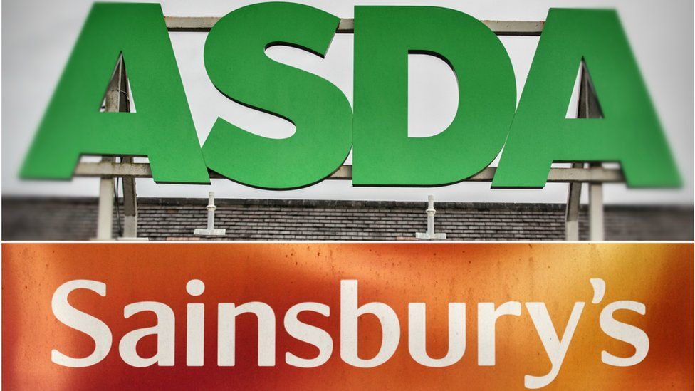 Asda and Sainsbury's signs