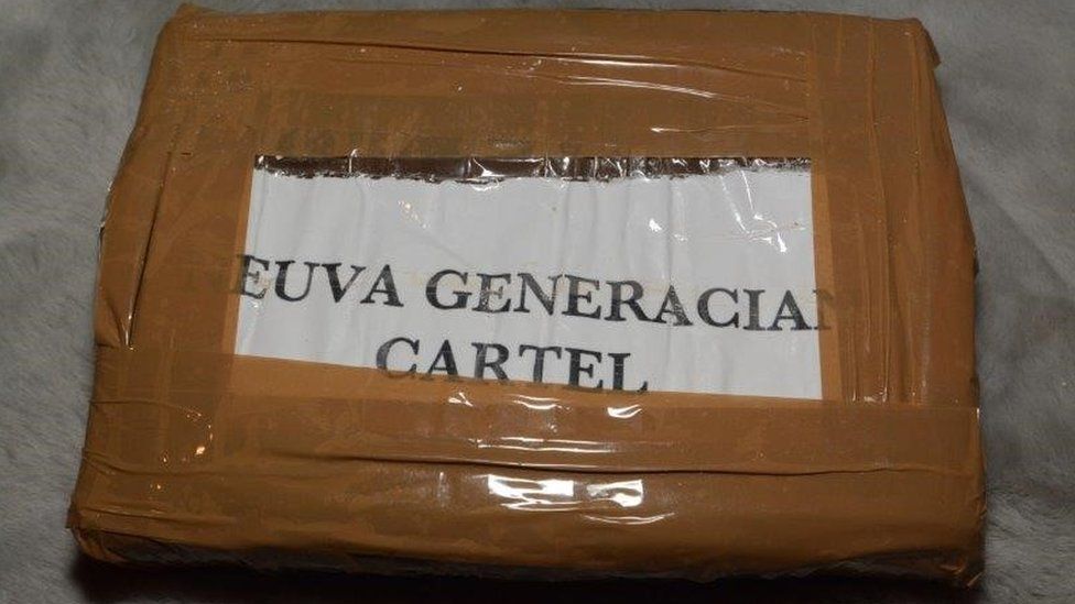 Drugs found in a flat in Leeds bearing the name of a Mexican cartel