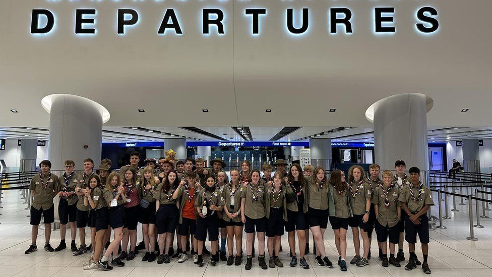 The scout group at Manchester Airport