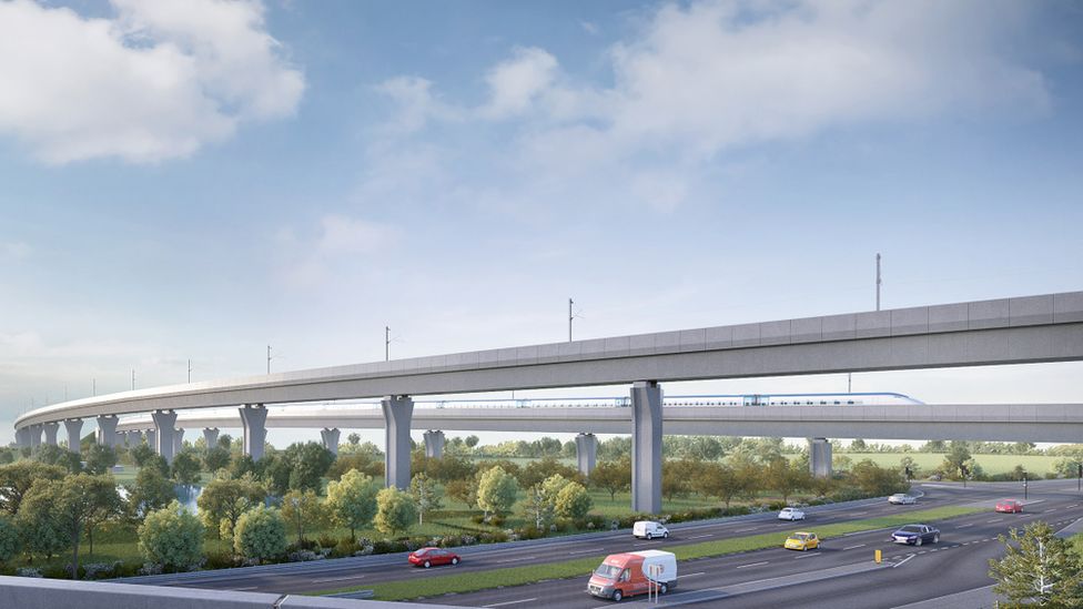 Artist's impression of the Water Orton viaducts