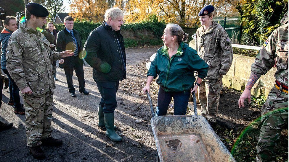 Boris Johnson visits flood hit town